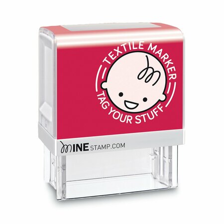 COSCO MINE Textile Stamp, 1 1/2" x 1 1/2", Black 039605